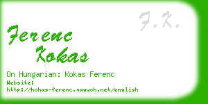 ferenc kokas business card